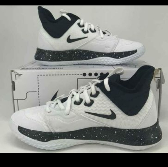 Used like new Nike Mens PG (Paul George) 3 TB CN9512-108 White Black Basketball - Picture 2 of 6